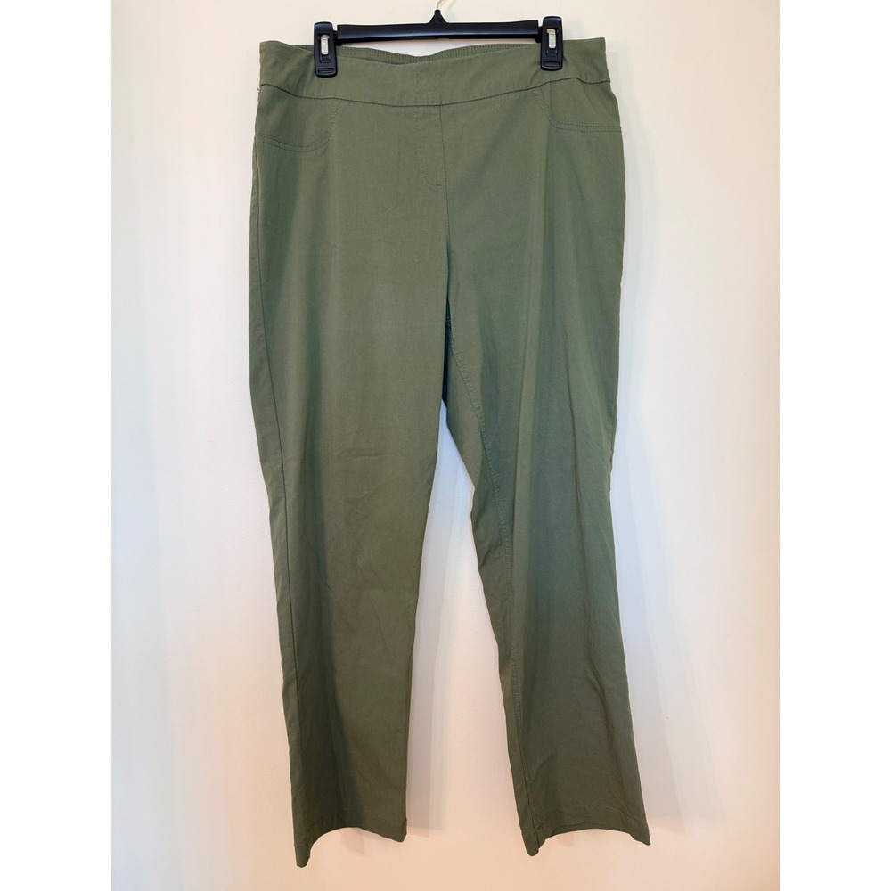 Slim-Sation NorthStyle Olive Green Pull On Stretch Straight Leg Pants Womens 16